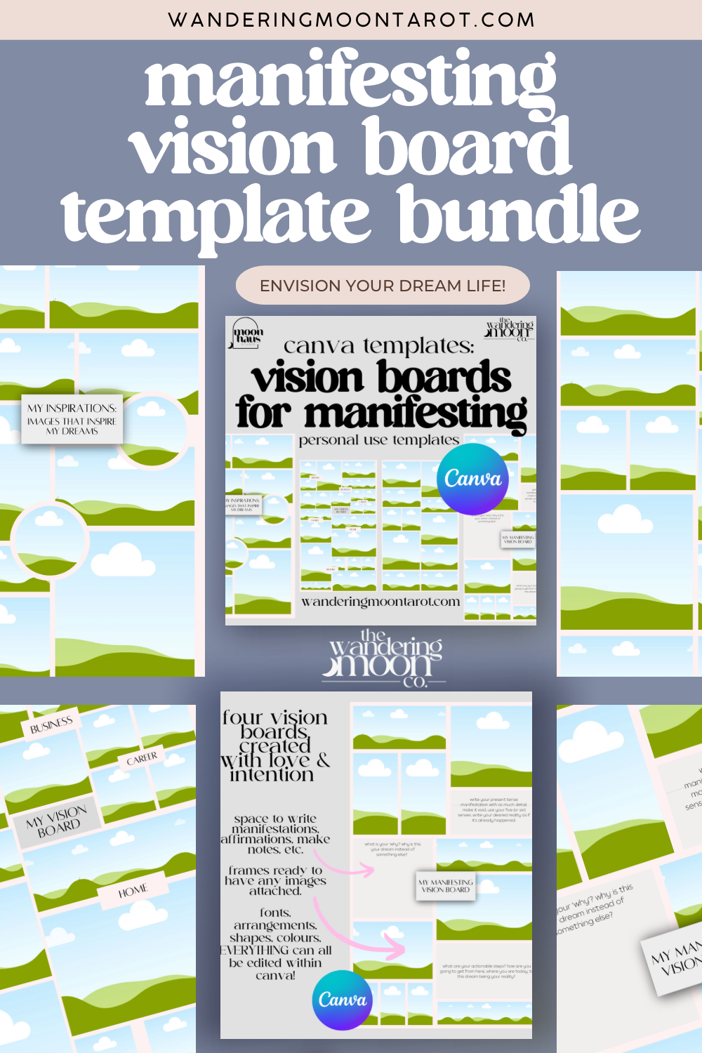 vision boards for manifestation: canva template