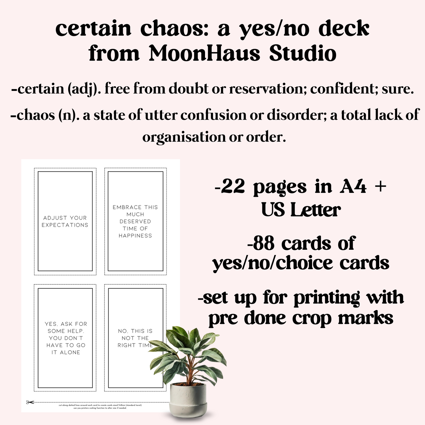 yes/no clarification cards - printable deck - tarot & oracle readings