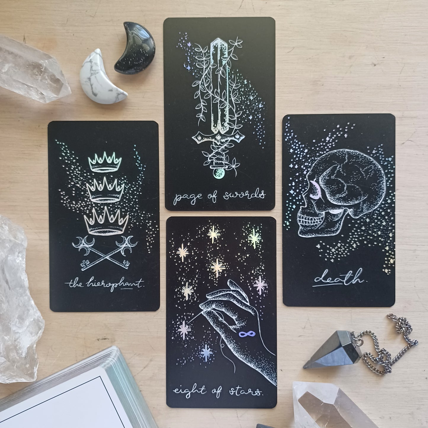 tarot deck bundle set: aesthetic pair of tarot card decks | with holographic details & minimalist tarot art