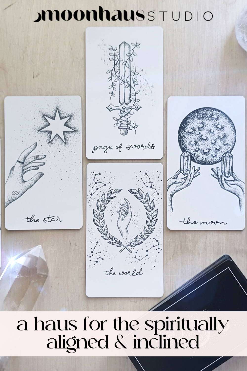 tarot cards: aesthetic tarot deck with guidebook | tarot reading & spreads | holographic & minimalist tarot card art