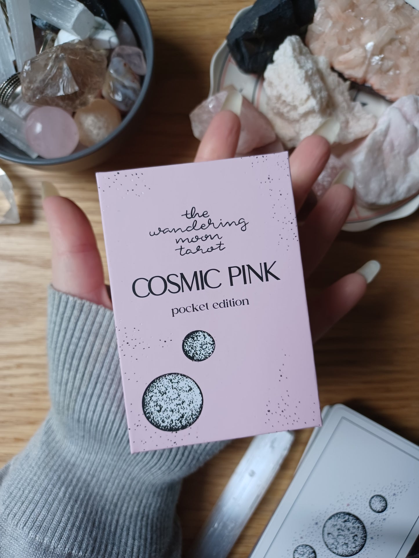 mini tarot cards deck: aesthetic pink divination cards, pocket size tarot readings, booklet with tarot card meanings