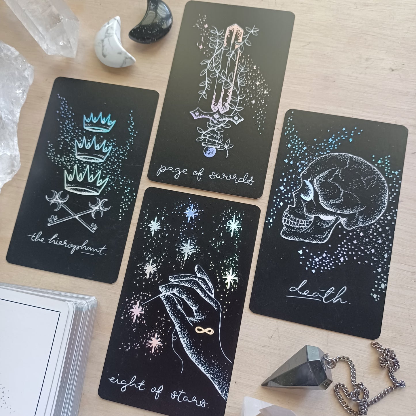 tarot deck bundle set: aesthetic pair of tarot card decks | with holographic details & minimalist tarot art