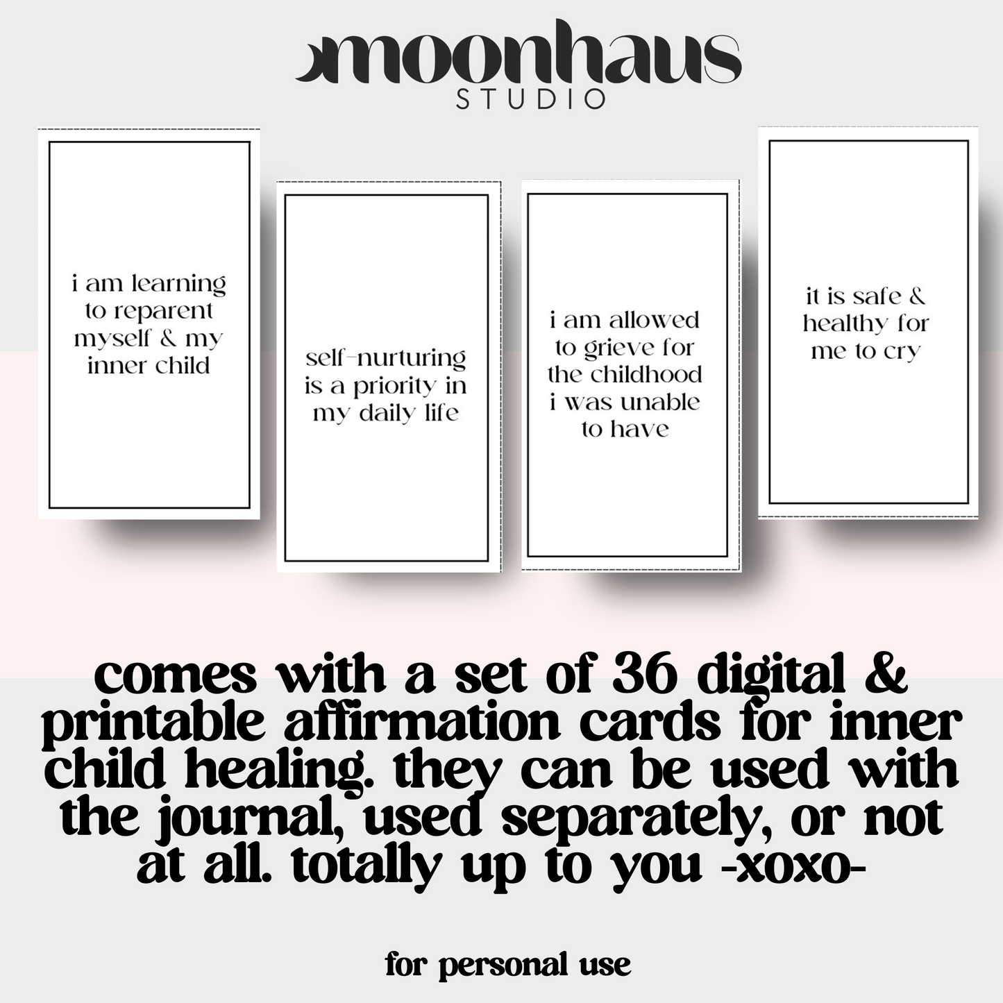 inner child journal: trauma healing, shadow work, guided workbook with digital affirmation cards, therapy tools