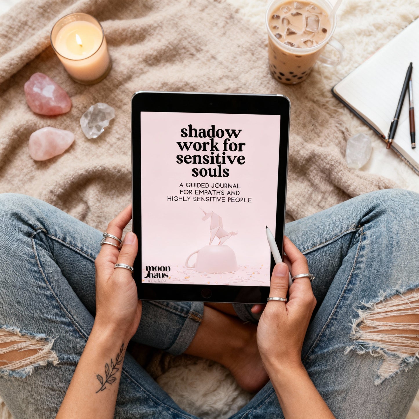 shadow work journal for empaths and highly sensitive people - guidebook, journal and workbook across 60 pages | printable digital PDF | for inner child work and trauma healing