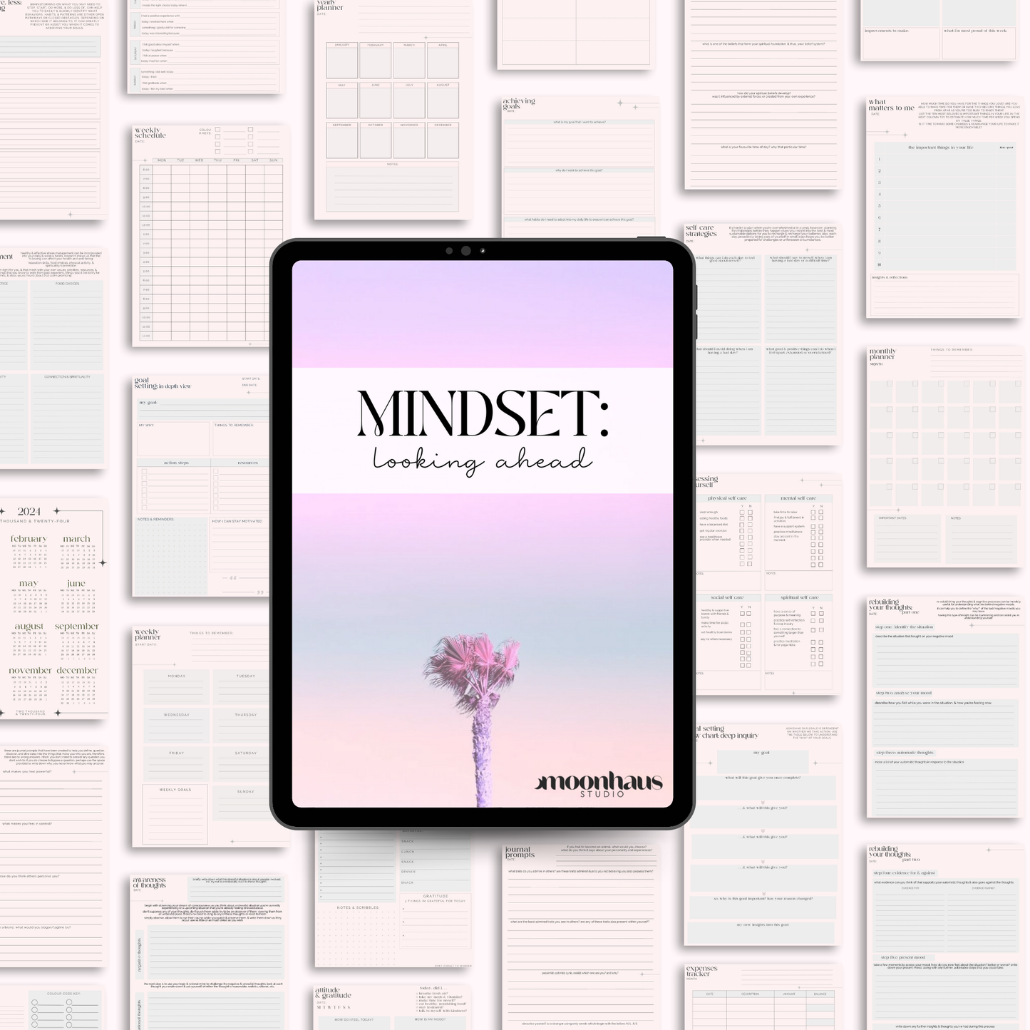 mindset shift: 2025 - aesthetic journal for goal setting, manifesting, mental health, daily planners, budgeting PDF | digital printable