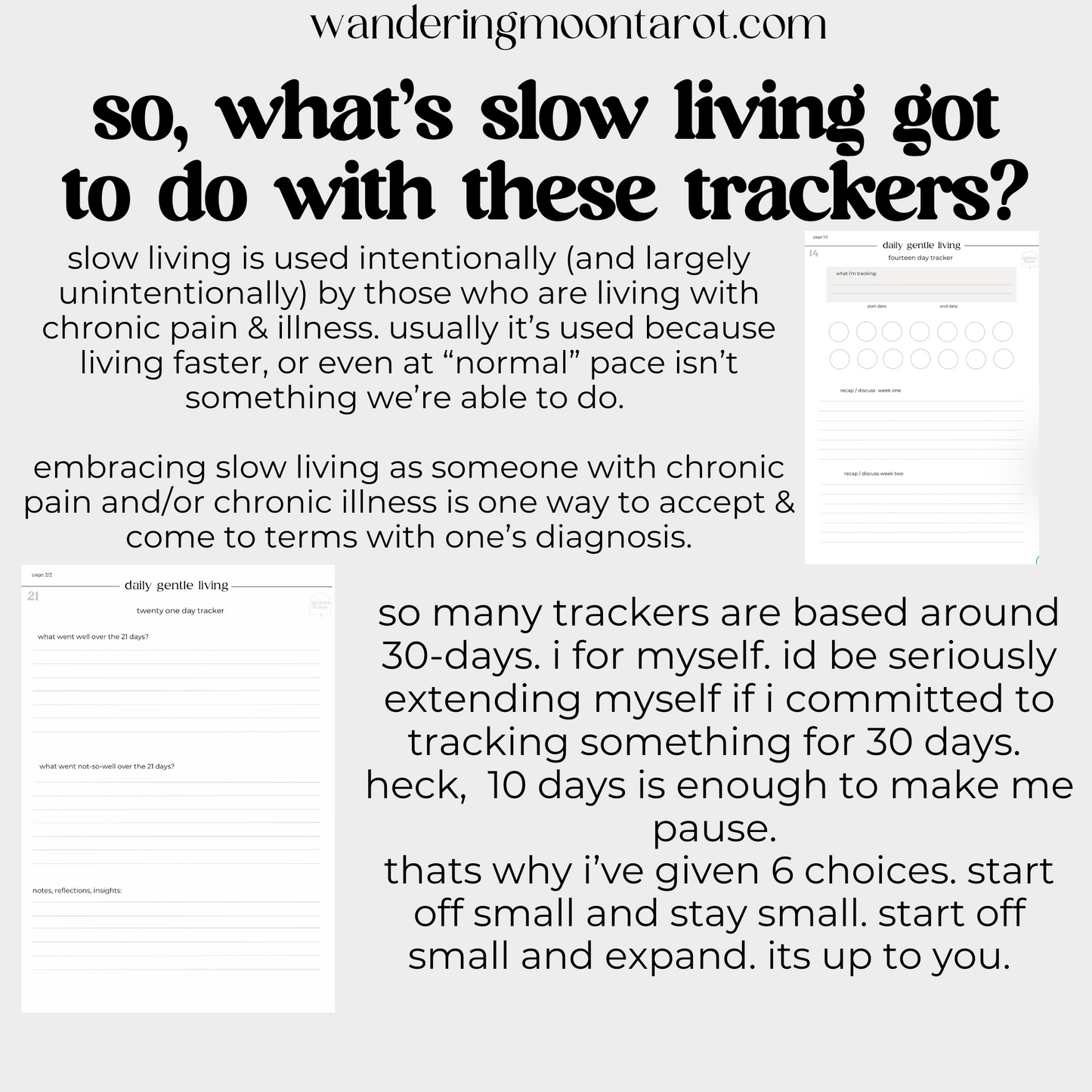 tracker pages for chronic pain & illness | slow living | spoonie journal slow living | PDF