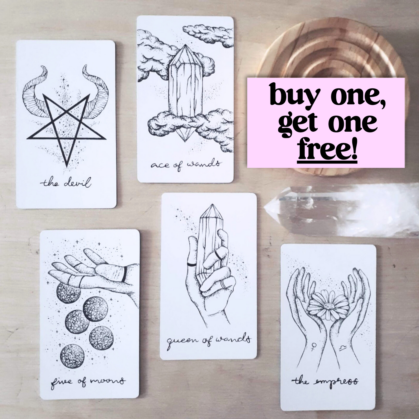the wandering moon tarot deck authentic | indie tarot card deck | hand illustrated with guidebook | comes with free tarot deck