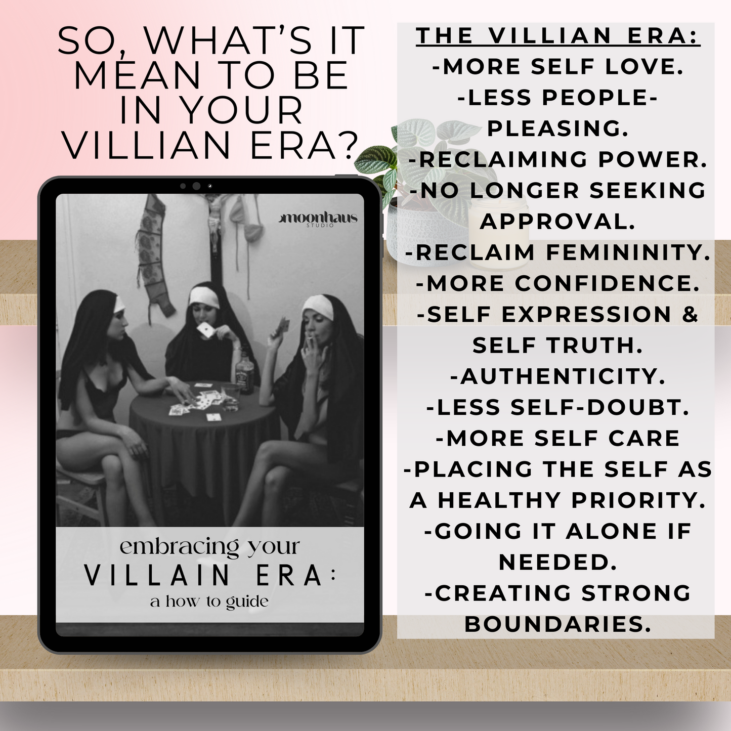 villain era journal: digital, printable PDF with journal prompts - anti-hero, shadow self, boundaries, confidence PDF