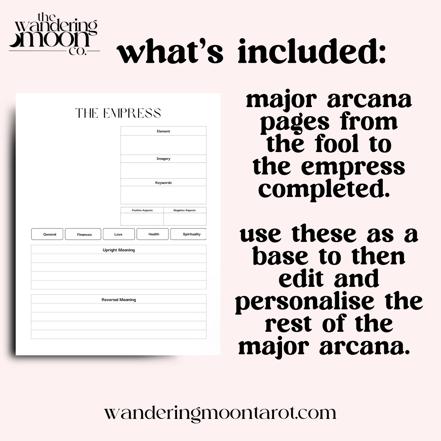 canva template: tarot journal, 47 pages