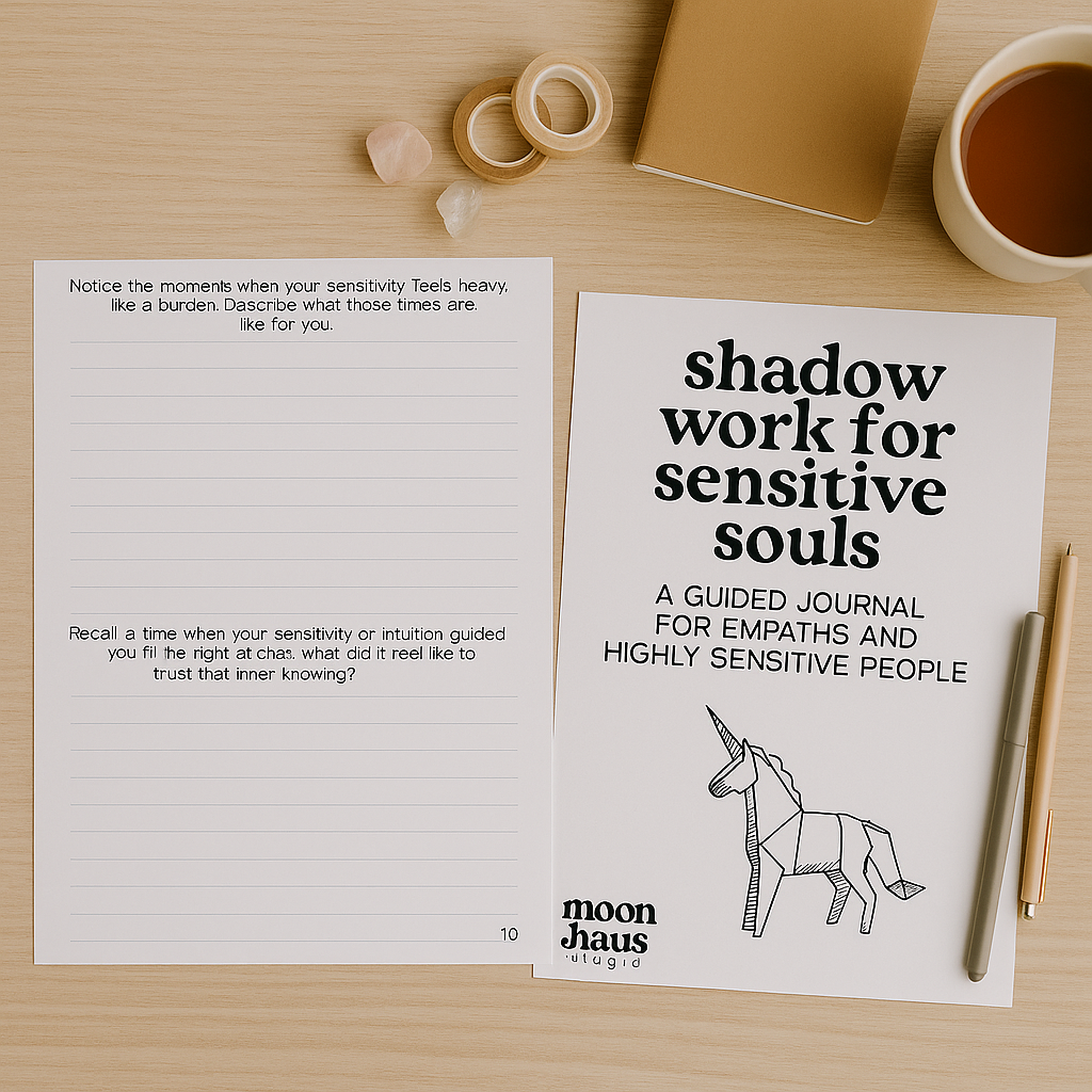 shadow work journal for empaths and highly sensitive people - guidebook, journal and workbook across 60 pages | printable digital PDF | for inner child work and trauma healing
