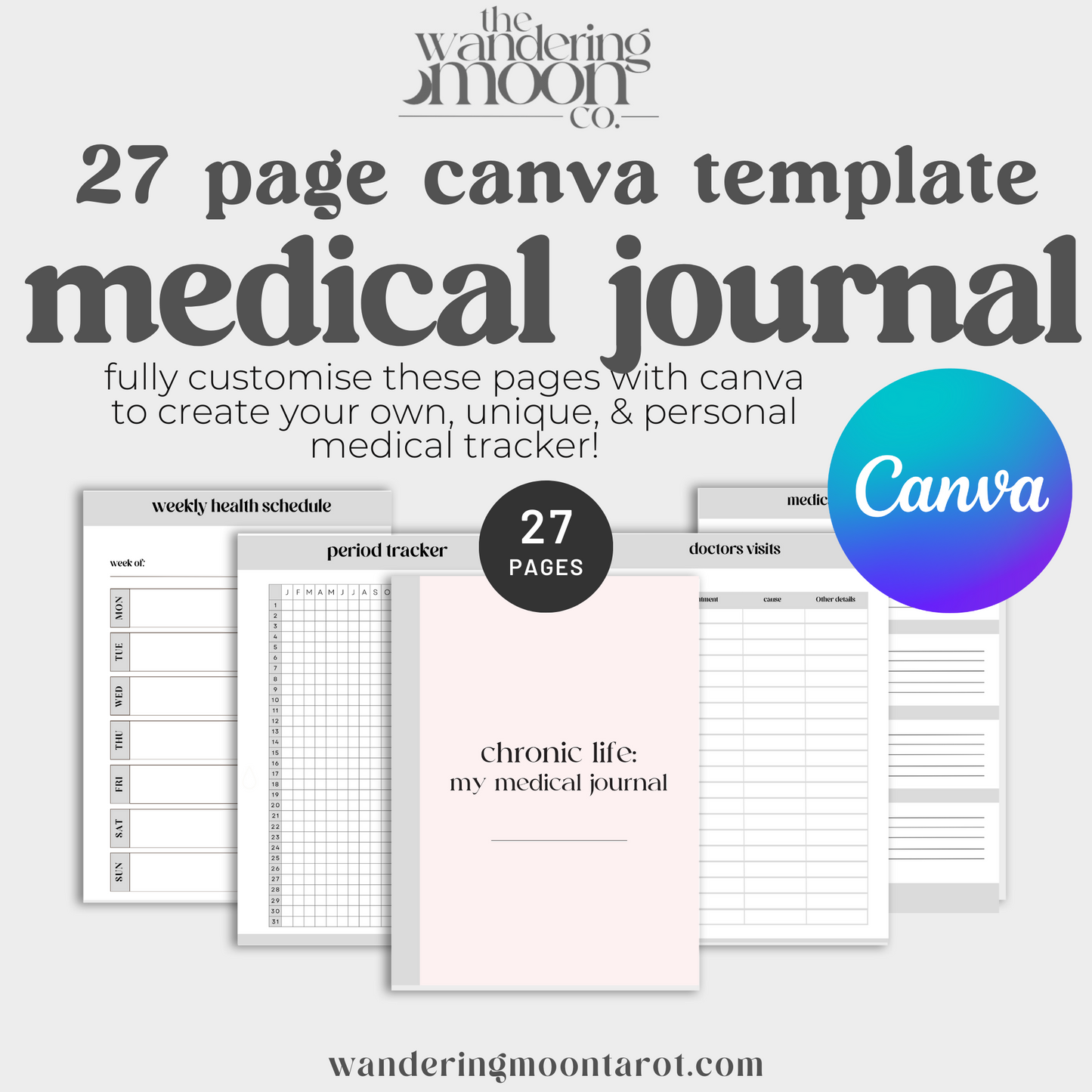 canva template: medical journal -  chronic pain & chronic illness