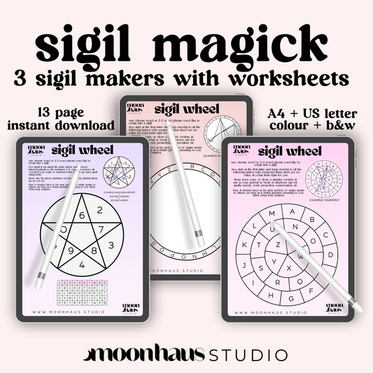 sigil magick: three methods for sigil creation & work sheets PDF for protection, success, luck, manifesting