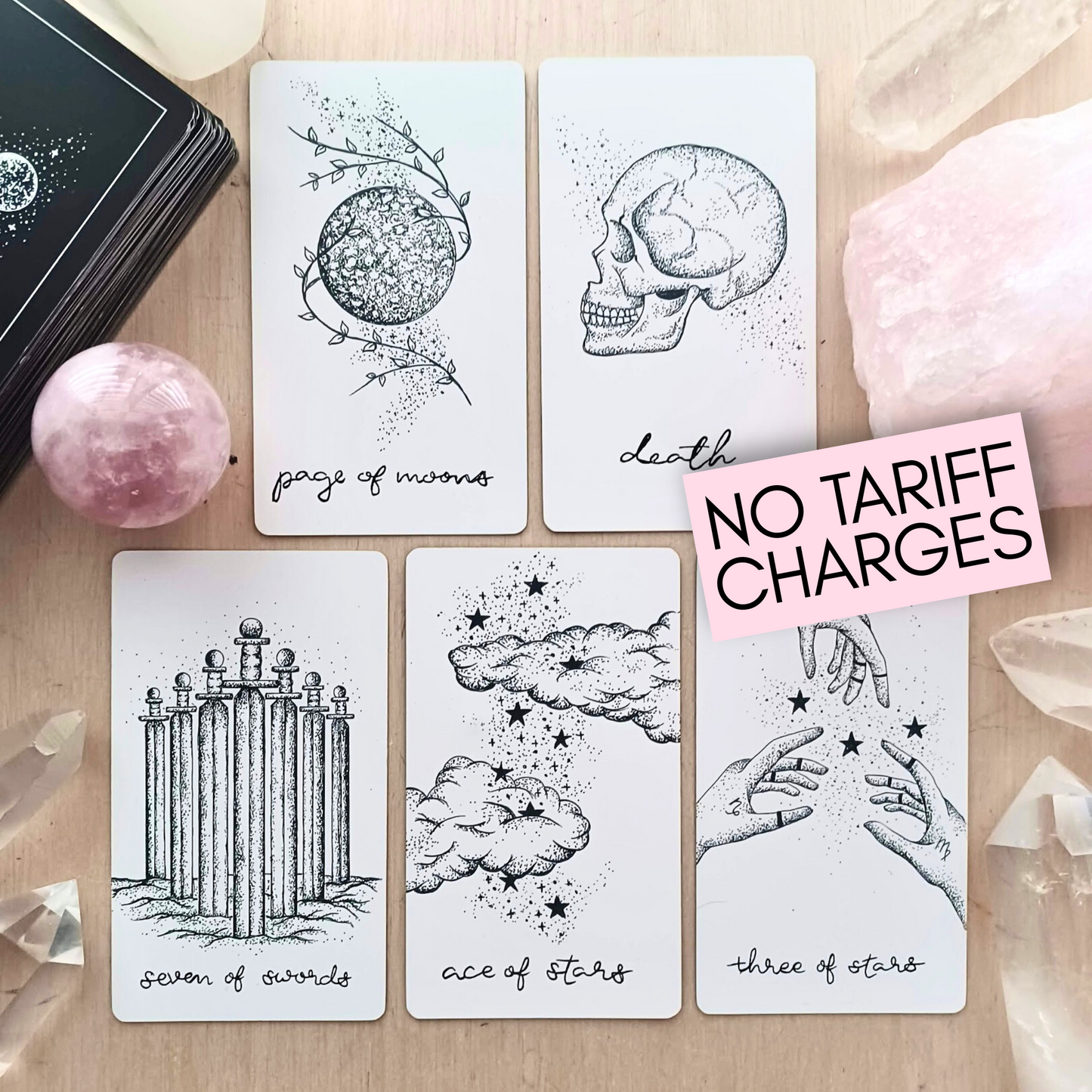 tarot cards: aesthetic tarot deck with guidebook | tarot reading & spreads | holographic & minimalist tarot card art