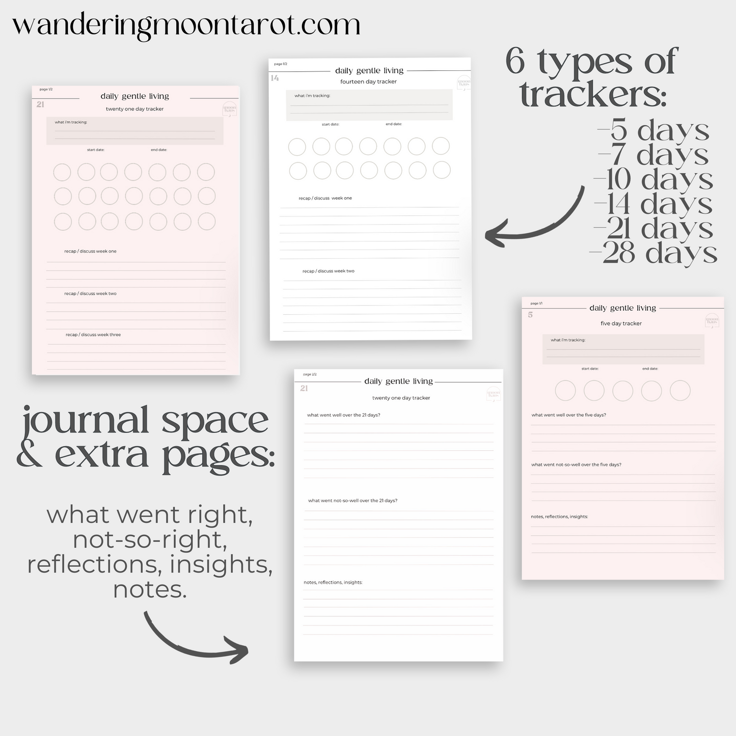 tracker pages for chronic pain & illness | slow living | spoonie journal slow living | PDF
