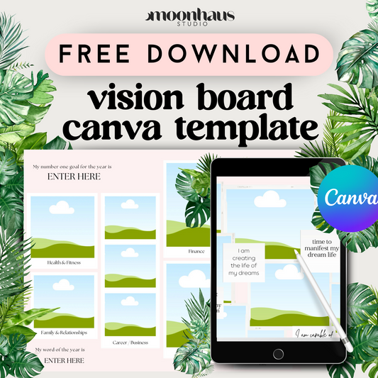 free download: canva template - 2024 vision boards for manifesting