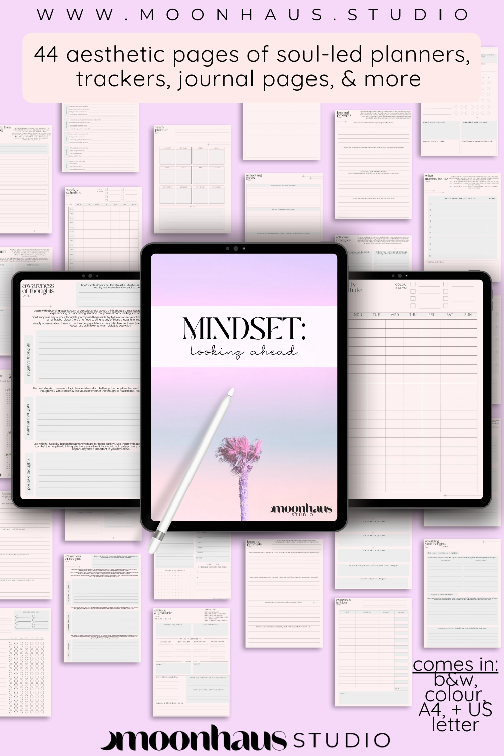 mindset shift: 2025 - aesthetic journal for goal setting, manifesting, mental health, daily planners, budgeting PDF | digital printable