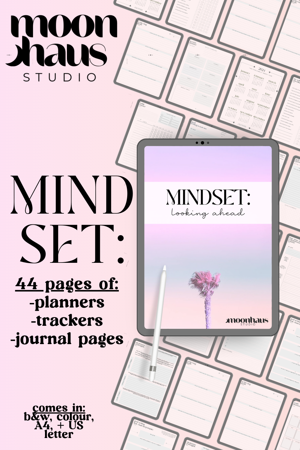 mindset shift: 2025 - aesthetic journal for goal setting, manifesting, mental health, daily planners, budgeting PDF | digital printable