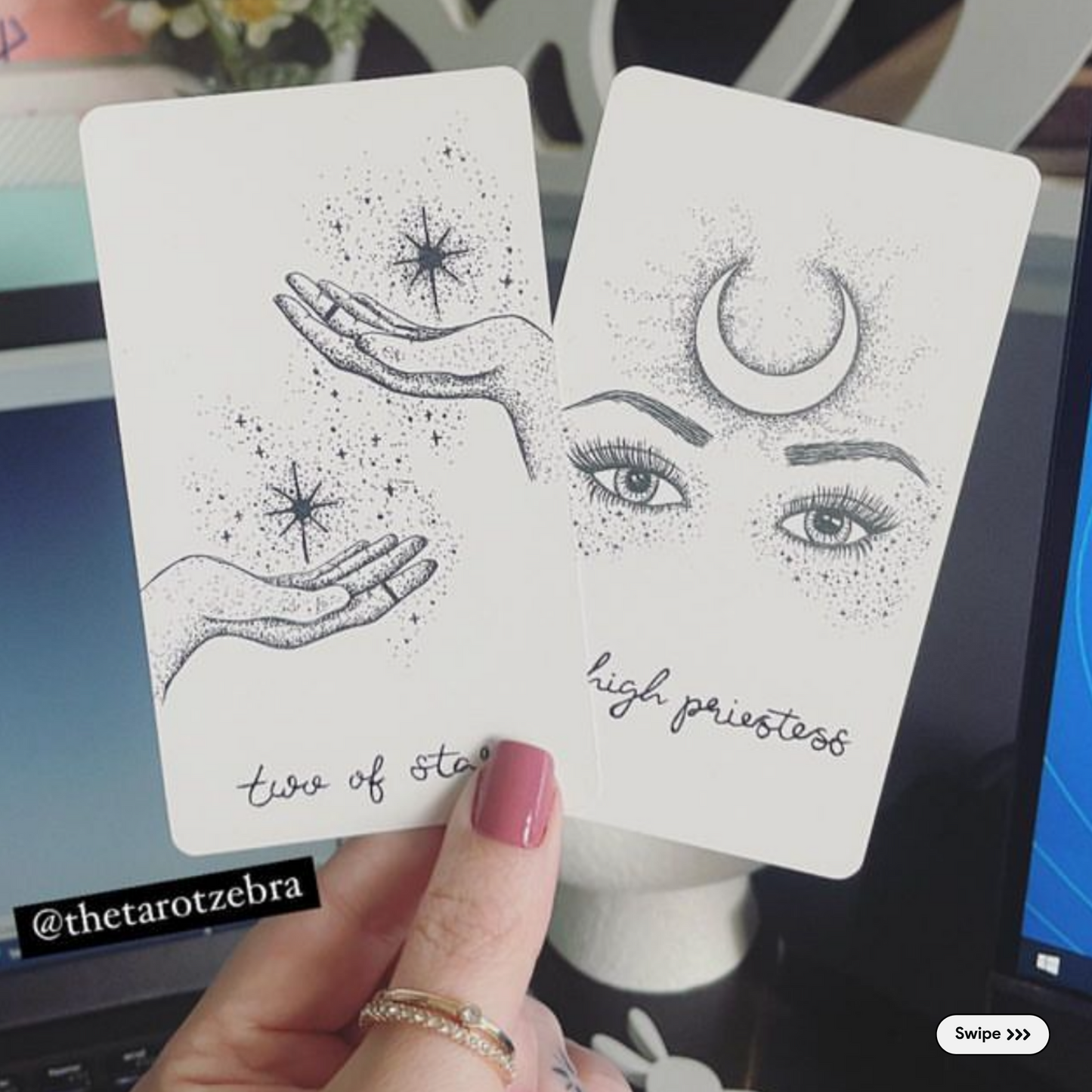 the wandering moon tarot deck authentic | indie tarot card deck | hand illustrated with guidebook | comes with free tarot deck