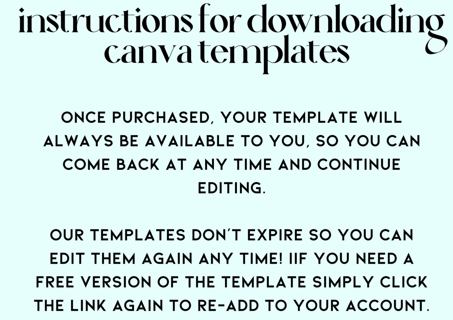 instructions for canva templates