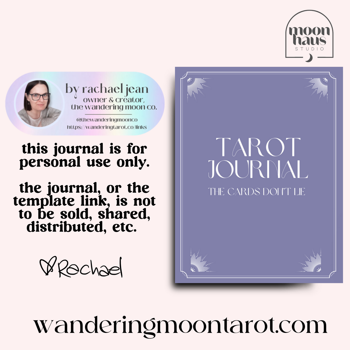 canva template: tarot journal, 47 pages
