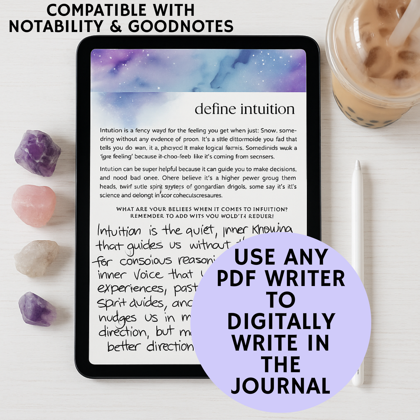 Intuition Journal & Workbook for Spiritual Development, Divination (Digital Download Printable )
