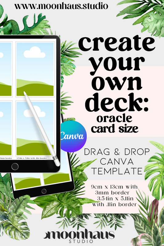 canva template: digital oracle deck, tarot deck, flash cards, diy make your own