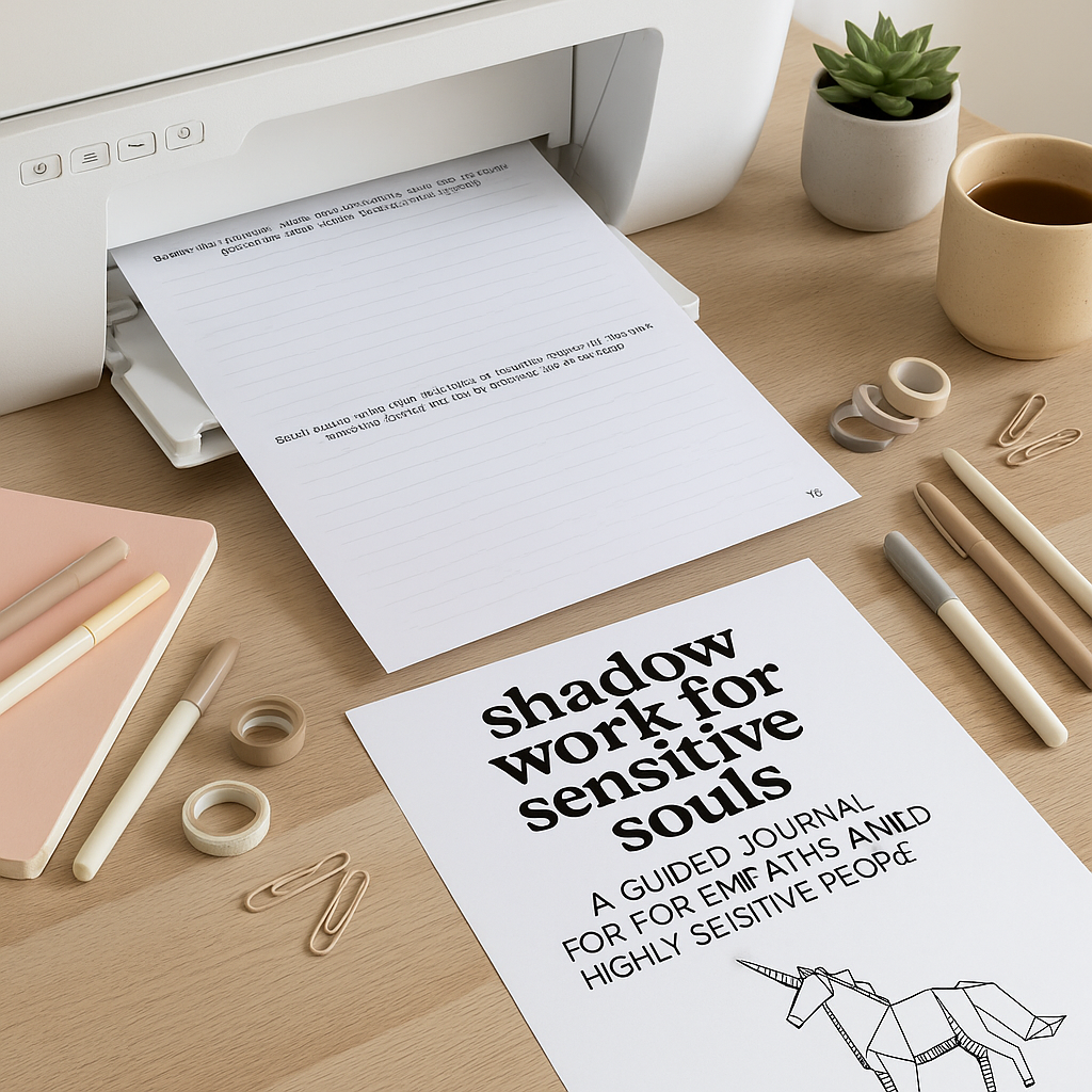 shadow work journal for empaths and highly sensitive people - guidebook, journal and workbook across 60 pages | printable digital PDF | for inner child work and trauma healing