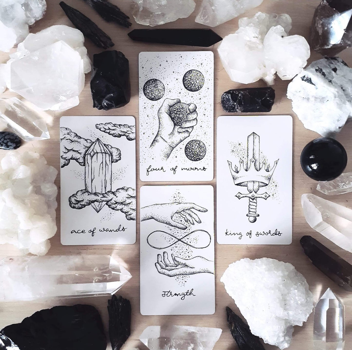 the wandering moon tarot deck authentic | indie tarot card deck | hand illustrated with guidebook | comes with free tarot deck