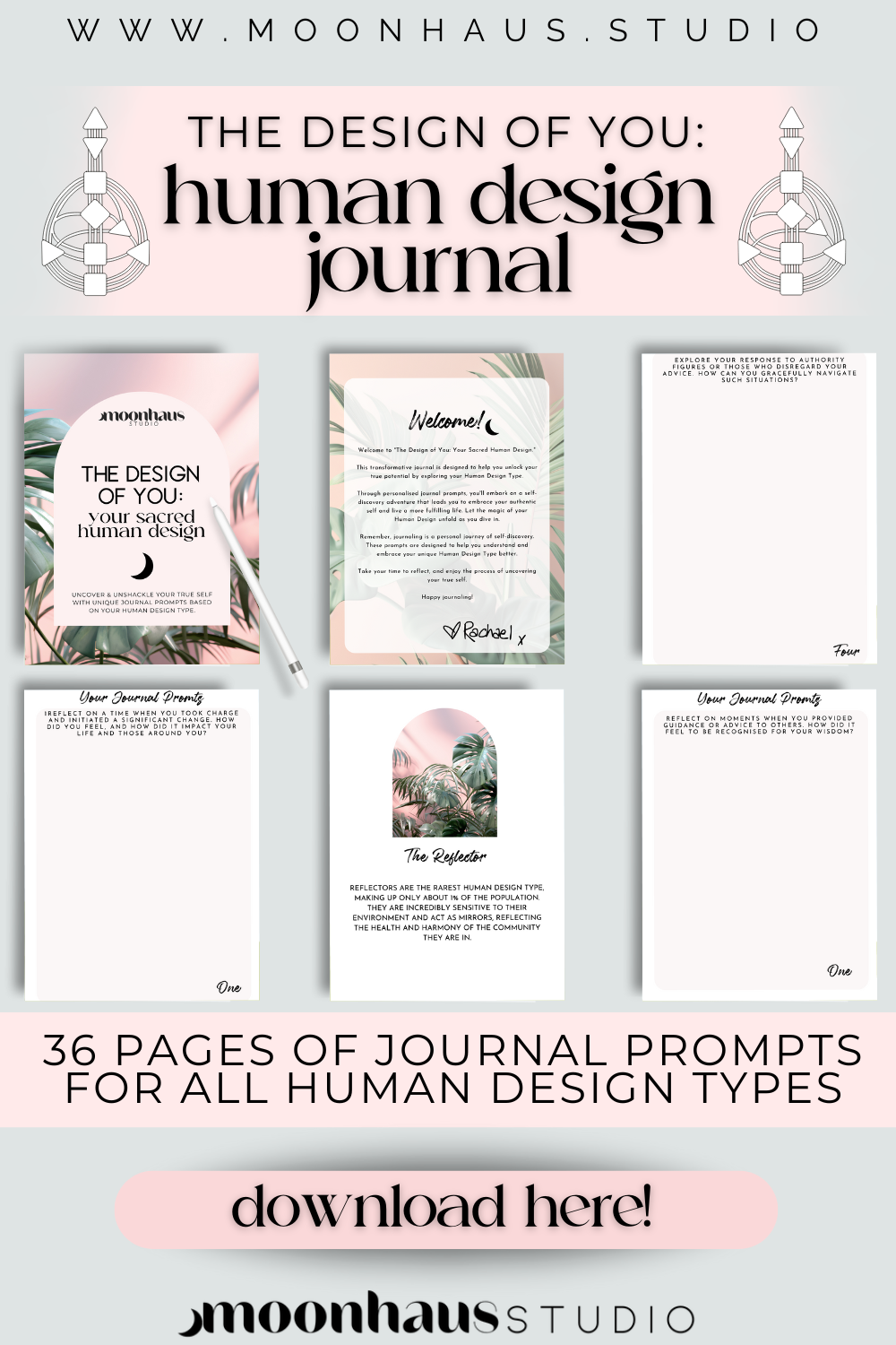human design journal: the design of you, digital & printable