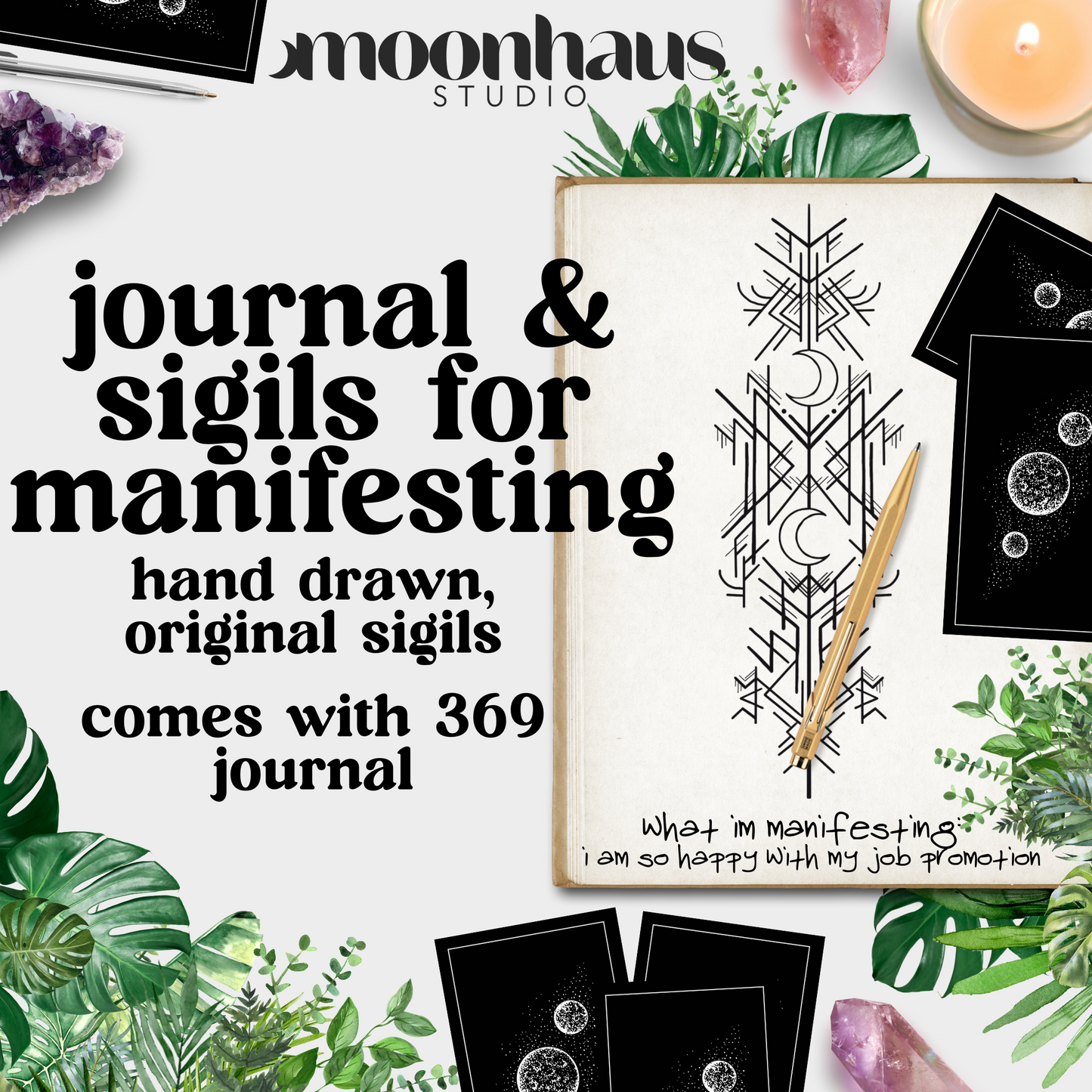 manifestation sigils & 369 manifesting journal: sigil stickers, protection sigil, money manifestation