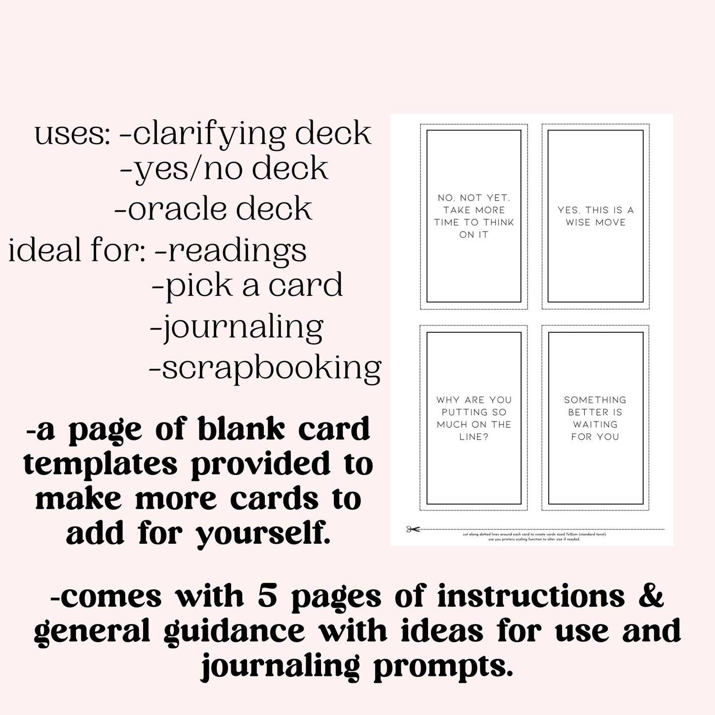 yes/no clarification cards - printable deck - tarot & oracle readings