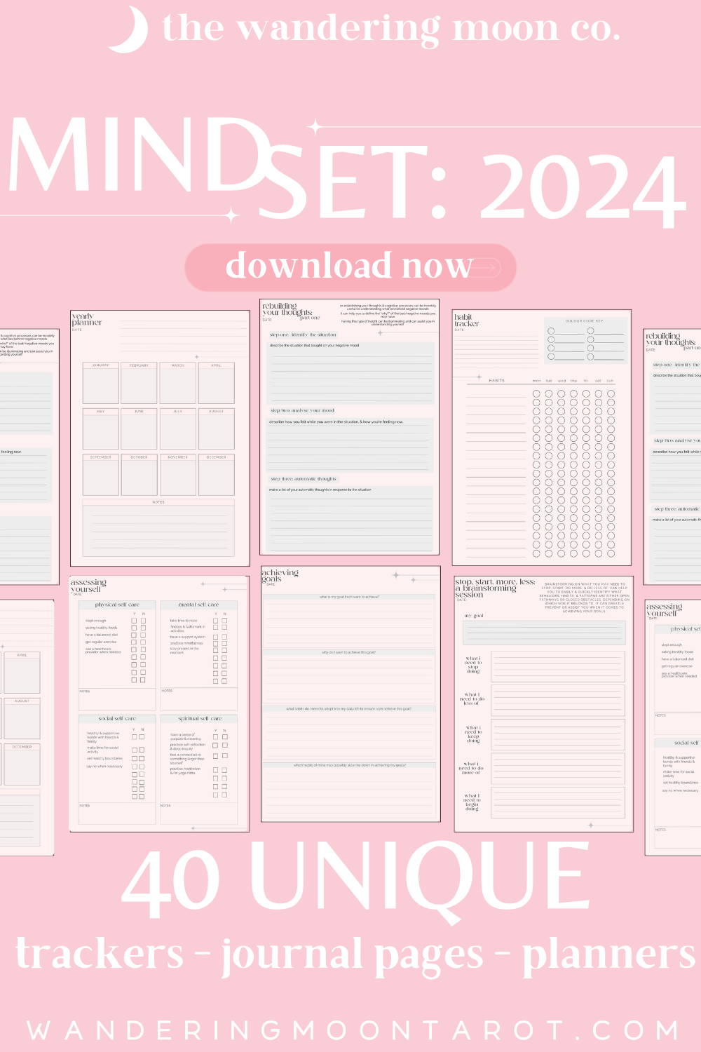 mindset shift: 2025 - aesthetic journal for goal setting, manifesting, mental health, daily planners, budgeting PDF | digital printable