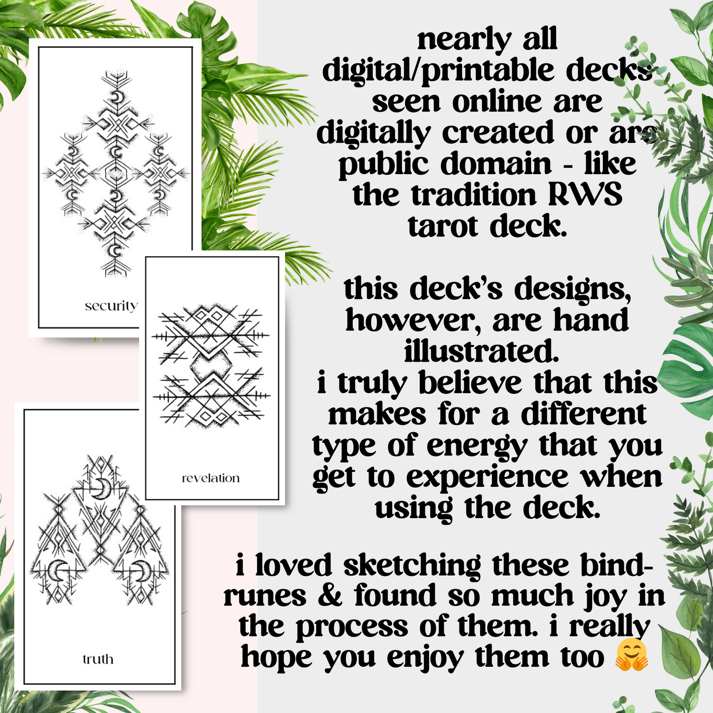 digital rune deck: Shadow Sigils, printable deck with guidebook