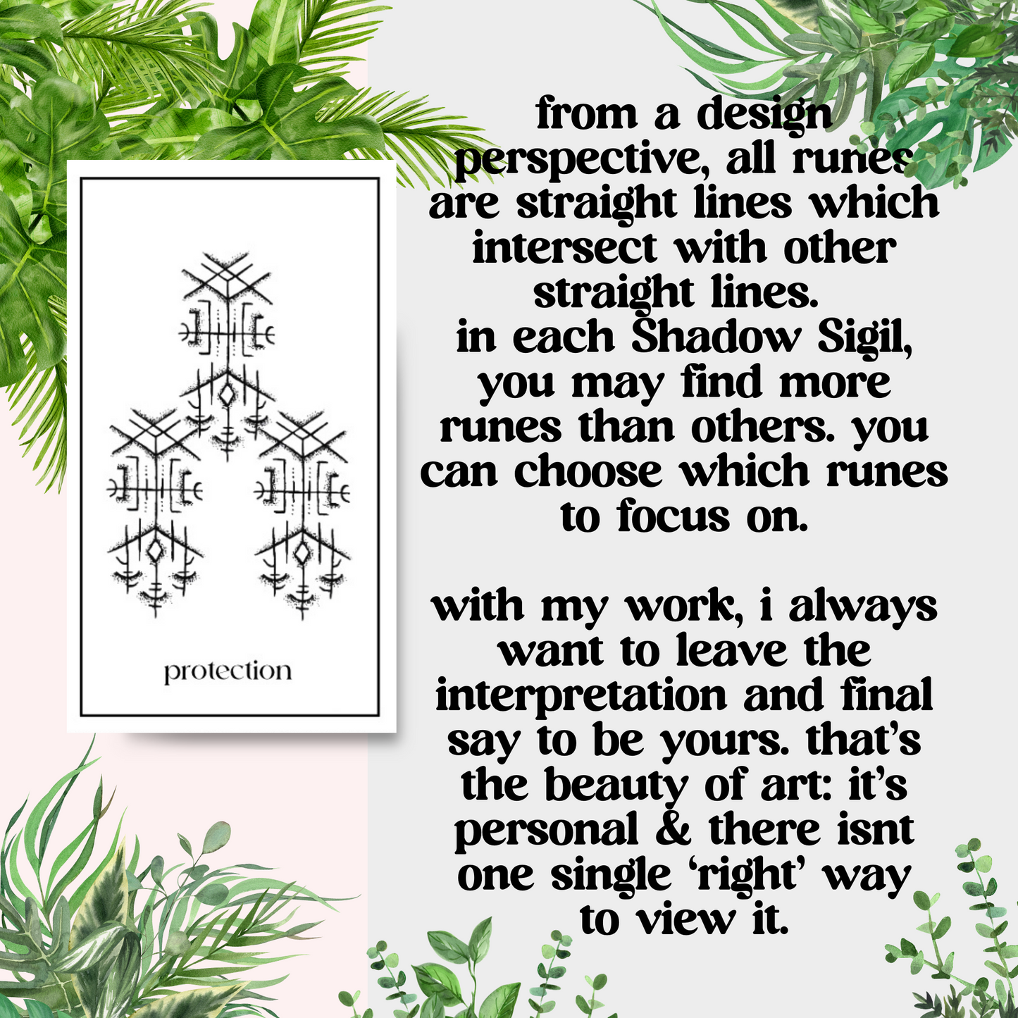digital oracle rune deck: Shadow Sigils, printable PDF deck with guidebook, hand drawn