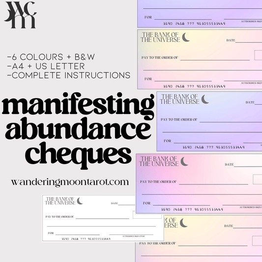 checks for manifesting abundance download - cheques for manifestation - The Wandering Moon Co.