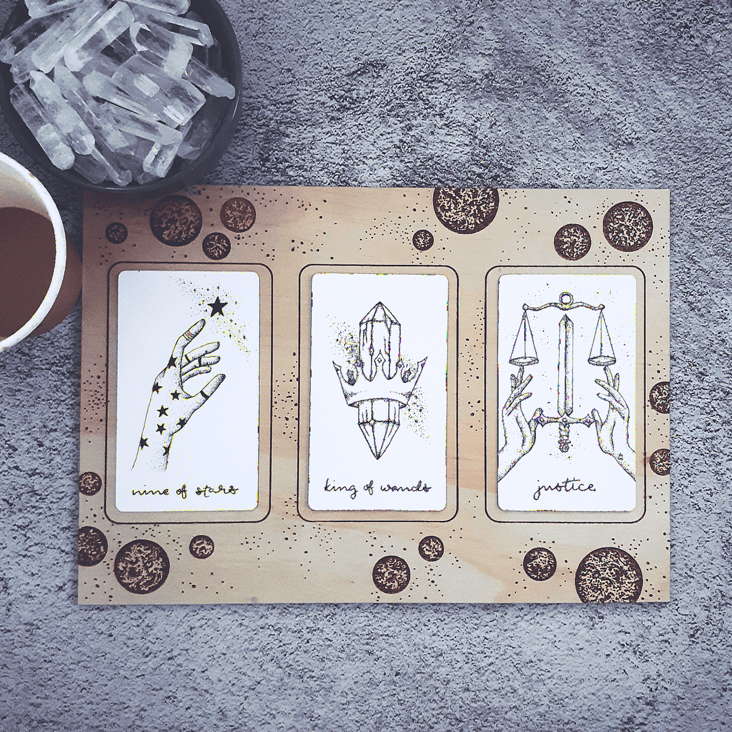 free tarot deck! Wandering Moon Tarot Deck, Celestial Tarot Cards, Crystal Tarot Card Deck, Indie Tarot Deck, Beginner Tarot Deck, Tarot Deck with Guide