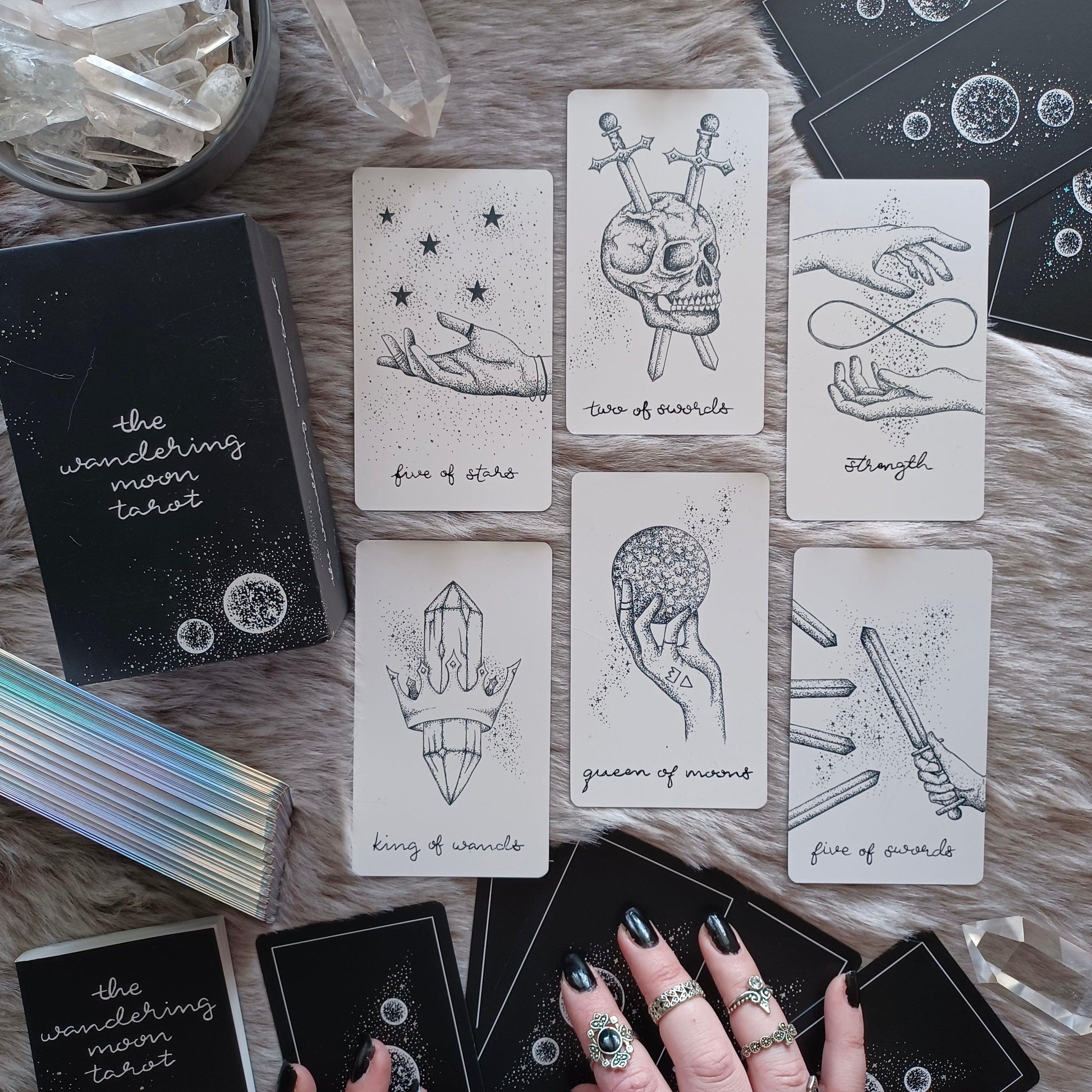 midnight sky & wandering moon tarot: aesthetic indie tarot deck bundle set - The Wandering Moon Co.