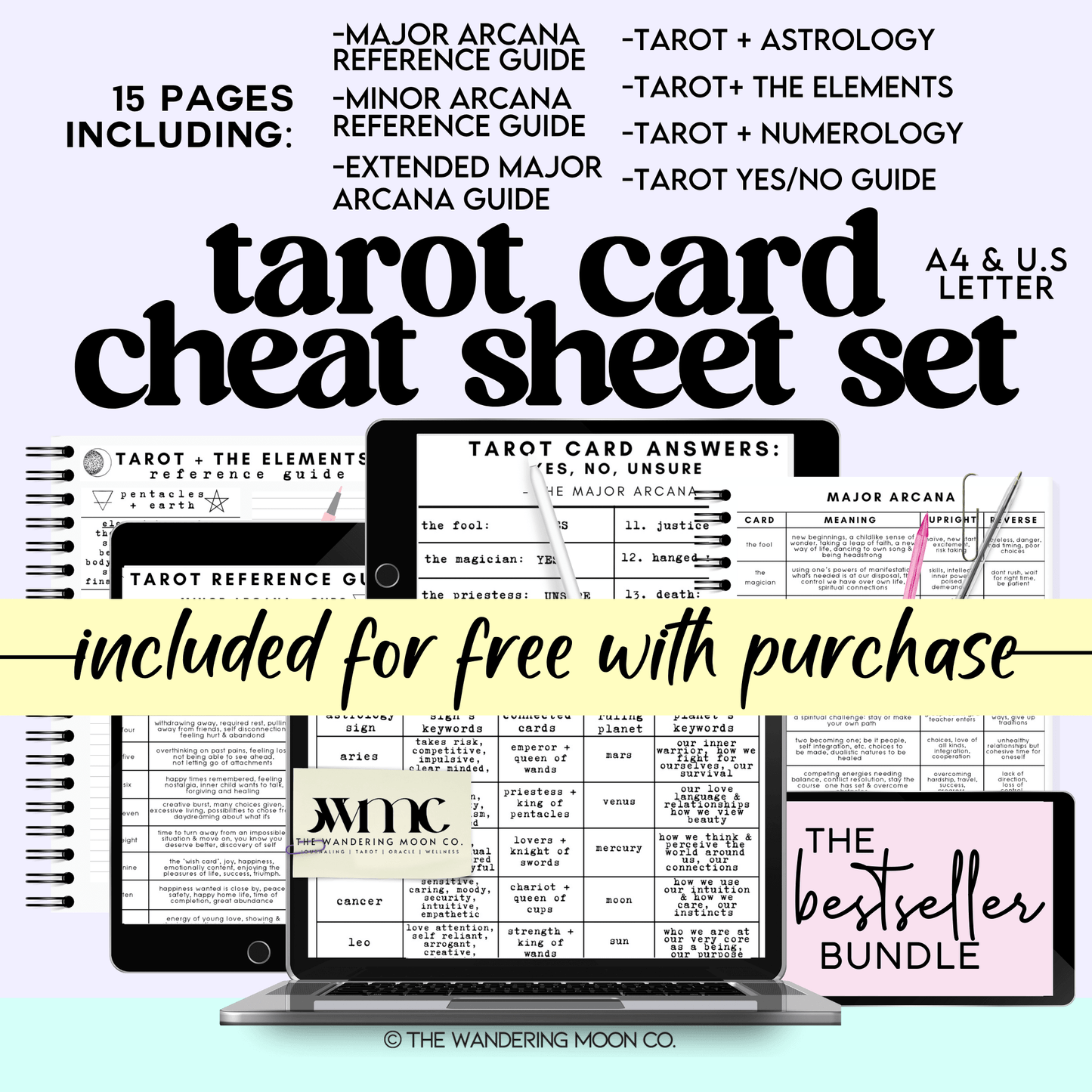 tarot booklet journal: the fool’s world - tarot guidebook with free gifts - The Wandering Moon Co.