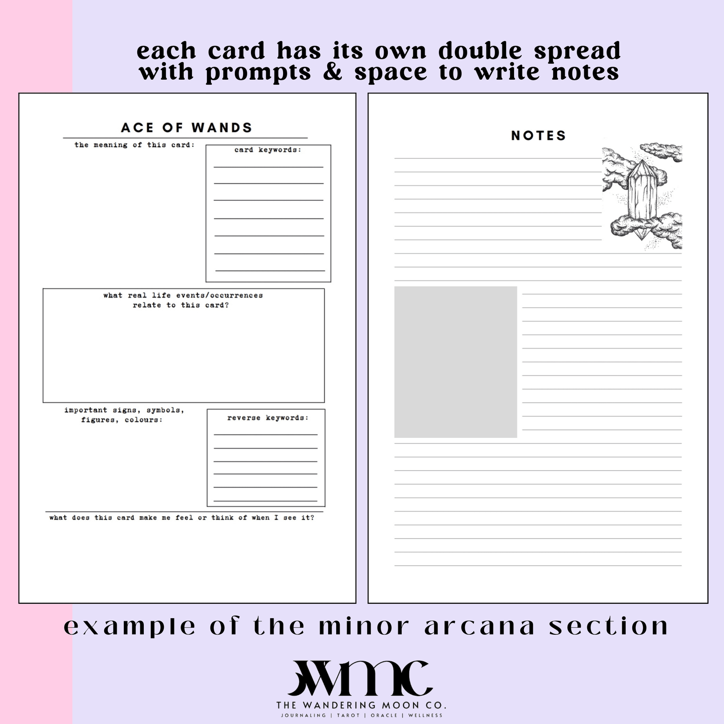 tarot booklet journal: the fool’s world - tarot guidebook with free gifts - The Wandering Moon Co.