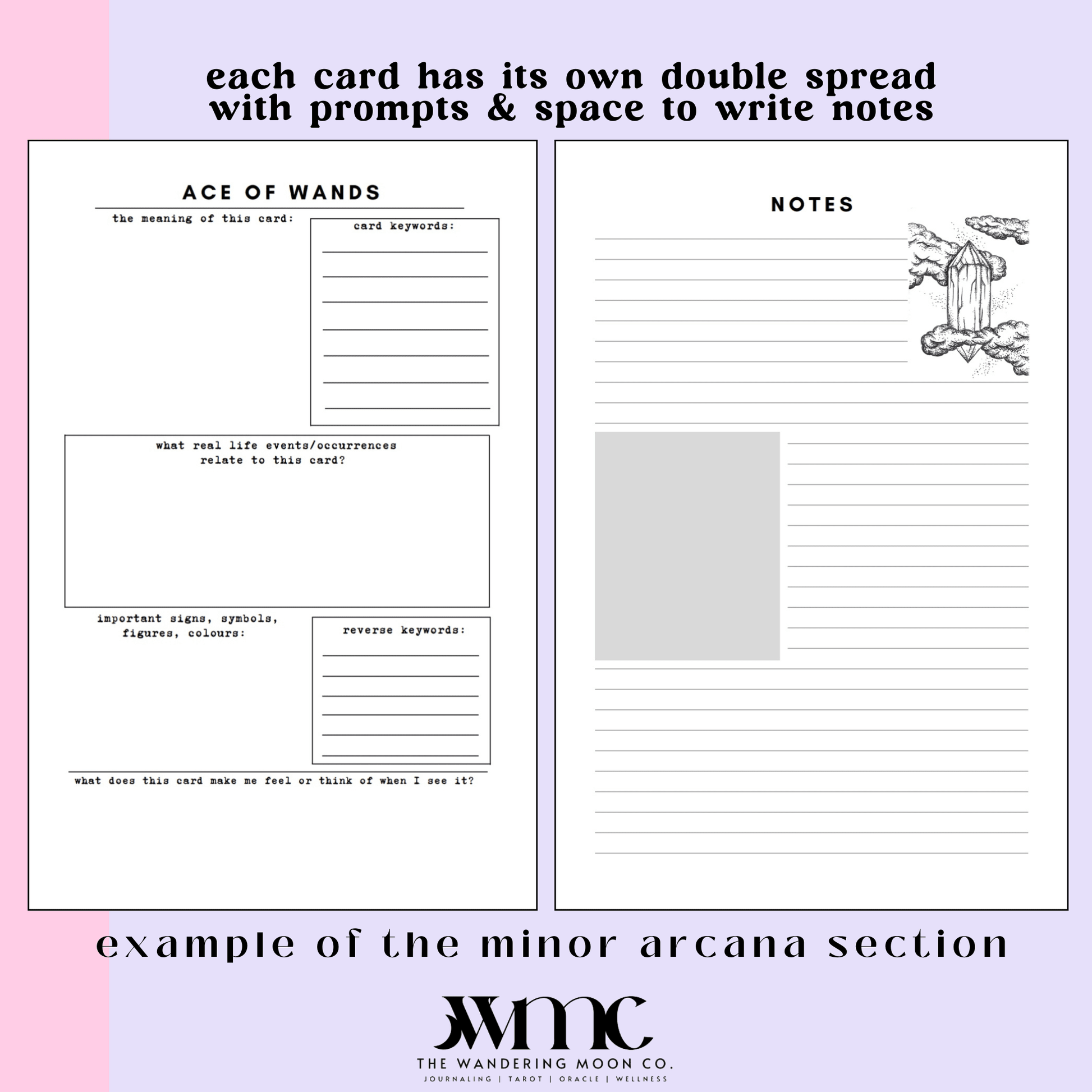 tarot booklet journal: the fool’s world - tarot guidebook with free gifts - The Wandering Moon Co.