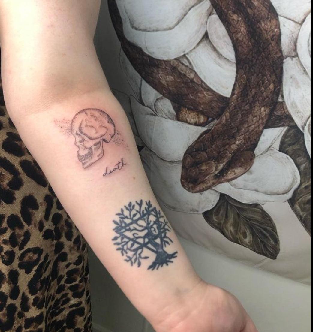 tarot card artwork tattoo pass, original art design usage permission - The Wandering Moon Co.