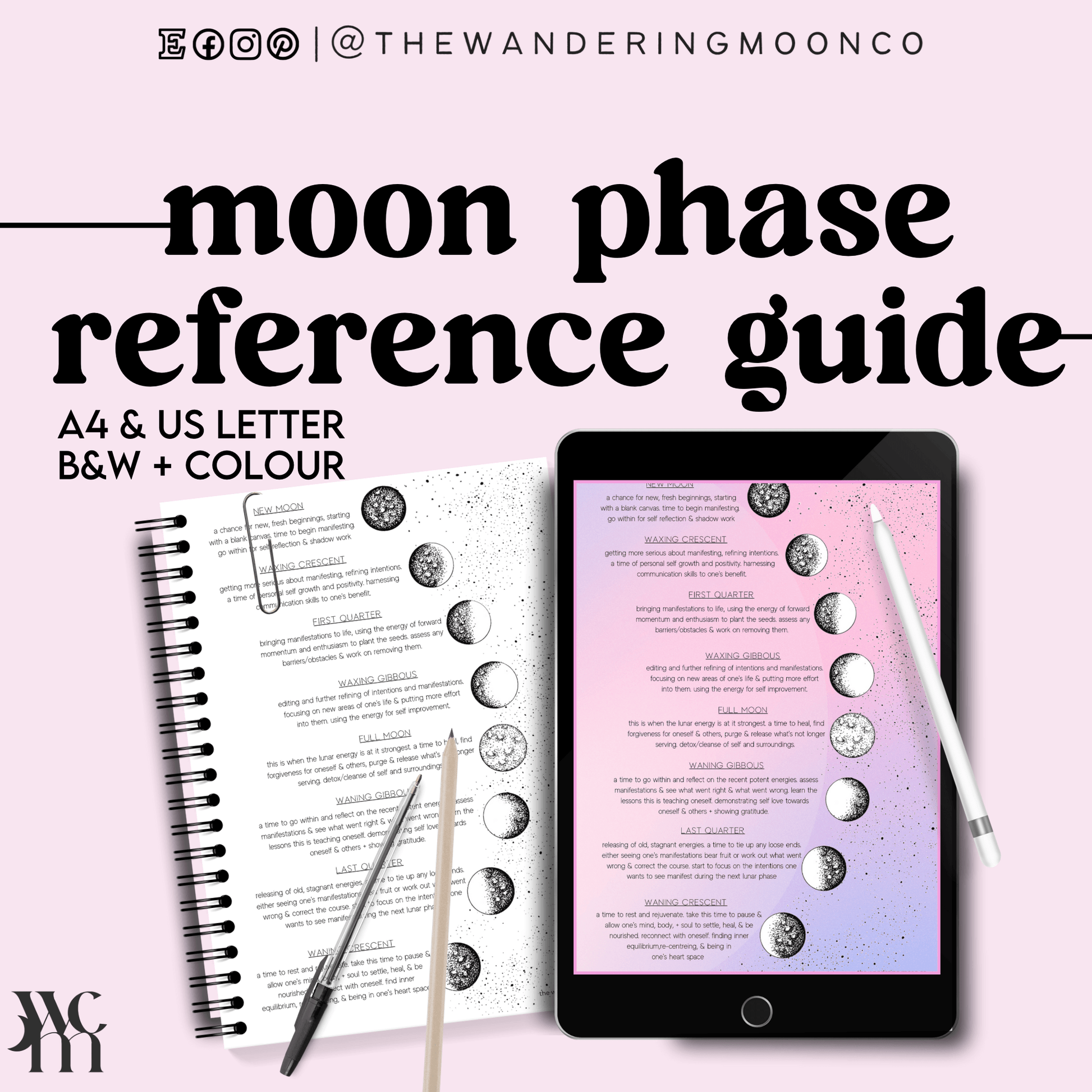 tarot card cheat sheet: tarot & the 12 houses of astrology instant download - The Wandering Moon Co.