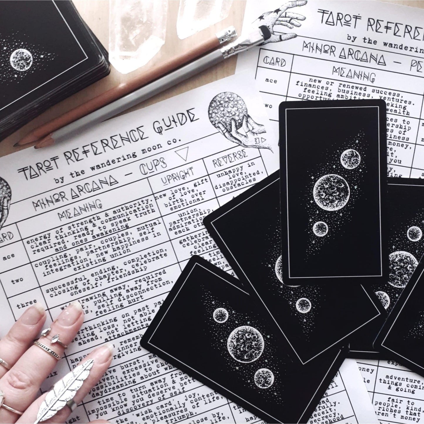 tarot card cheat sheets: set of 7 guides || bestseller bundle - The Wandering Moon Co.