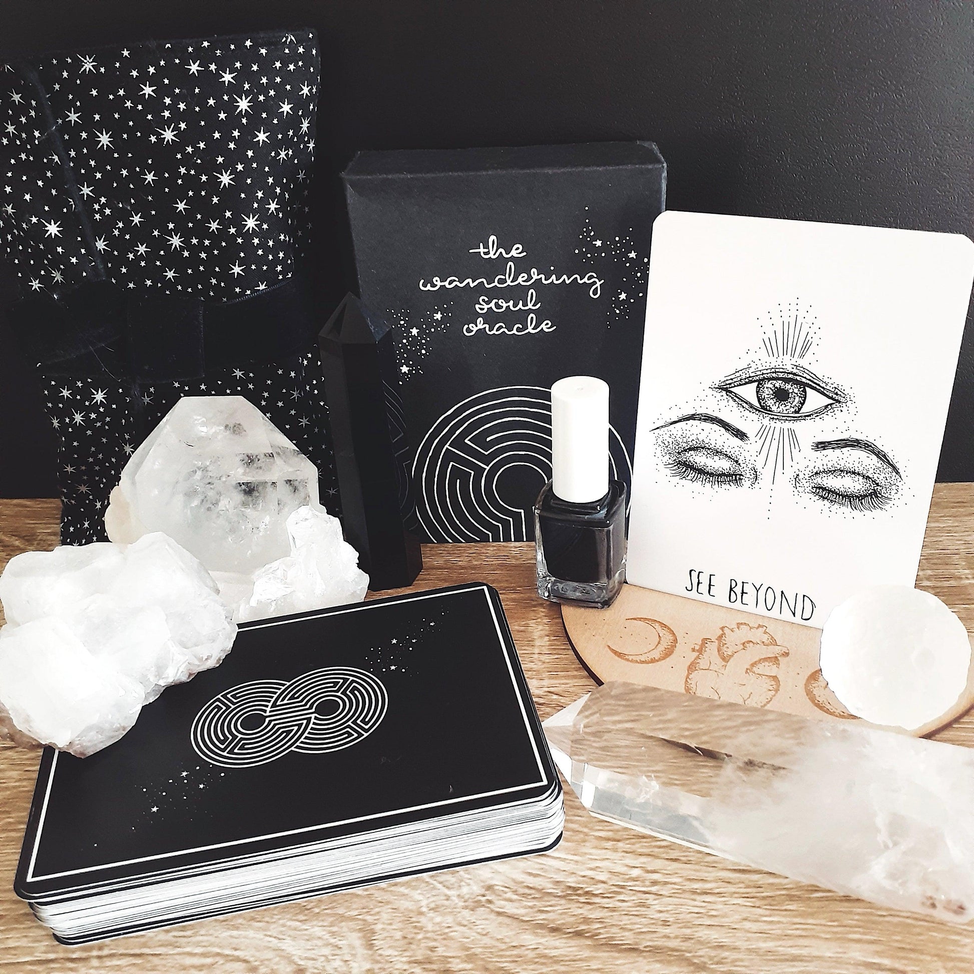 the wandering soul oracle with guidebook | indie oracle tarot card deck |oracle card reading | hand illustrated oracle cards - The Wandering Moon Co.