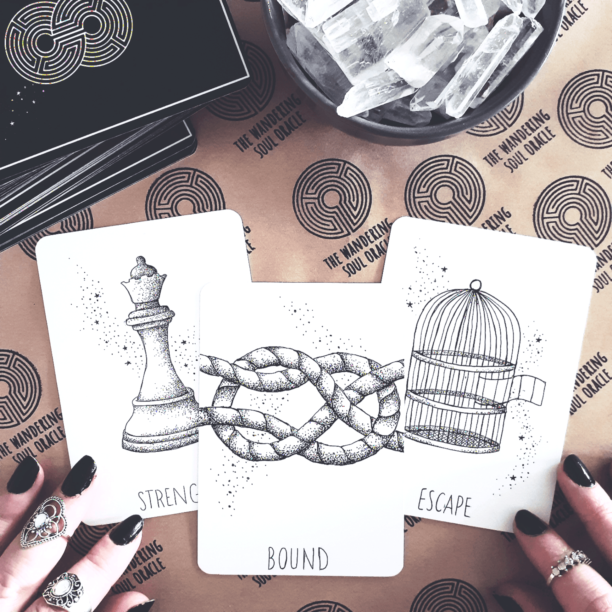 the wandering soul oracle with guidebook | indie oracle tarot card deck |oracle card reading | hand illustrated oracle cards - The Wandering Moon Co.