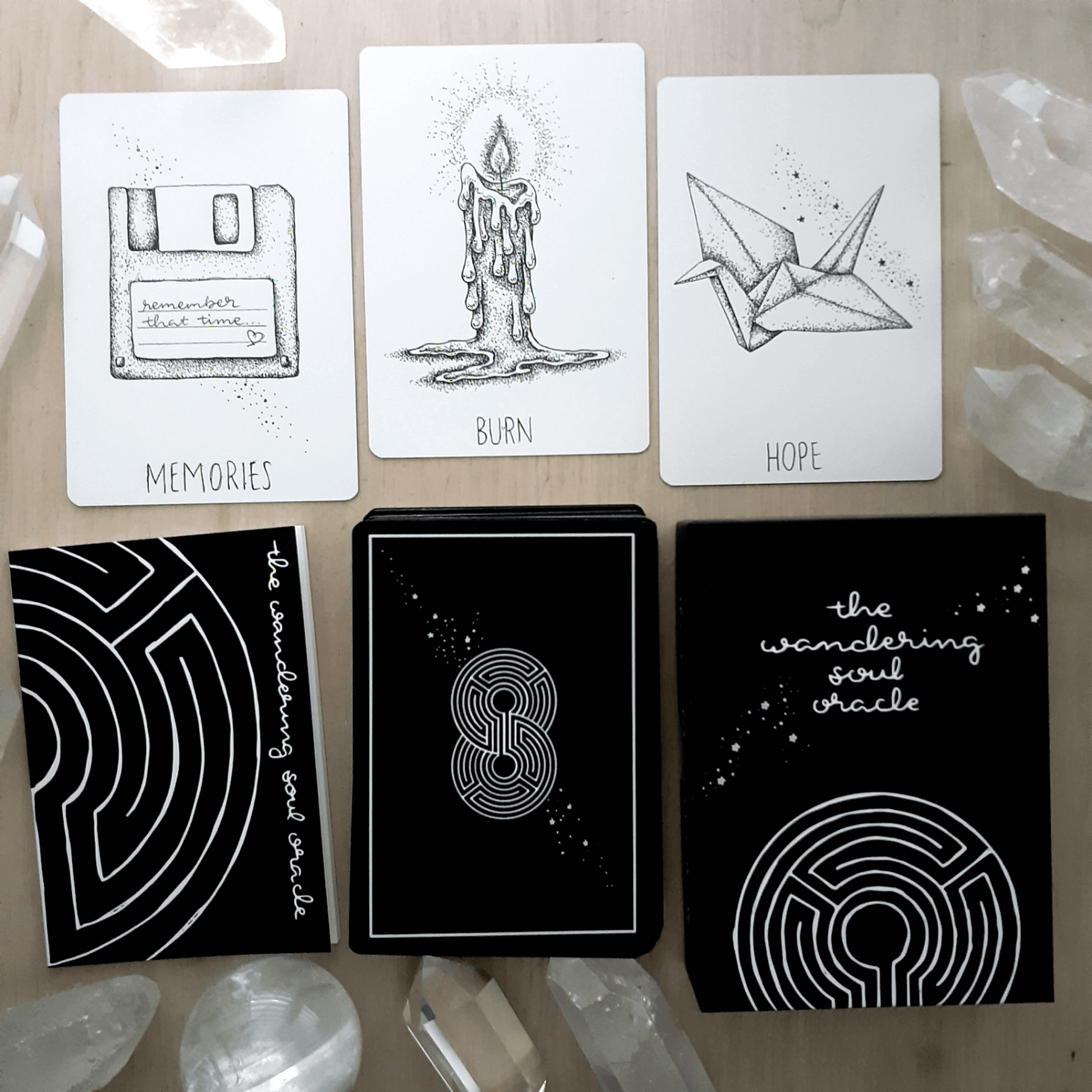 the wandering soul oracle with guidebook | indie oracle tarot card deck |oracle card reading | hand illustrated oracle cards - The Wandering Moon Co.