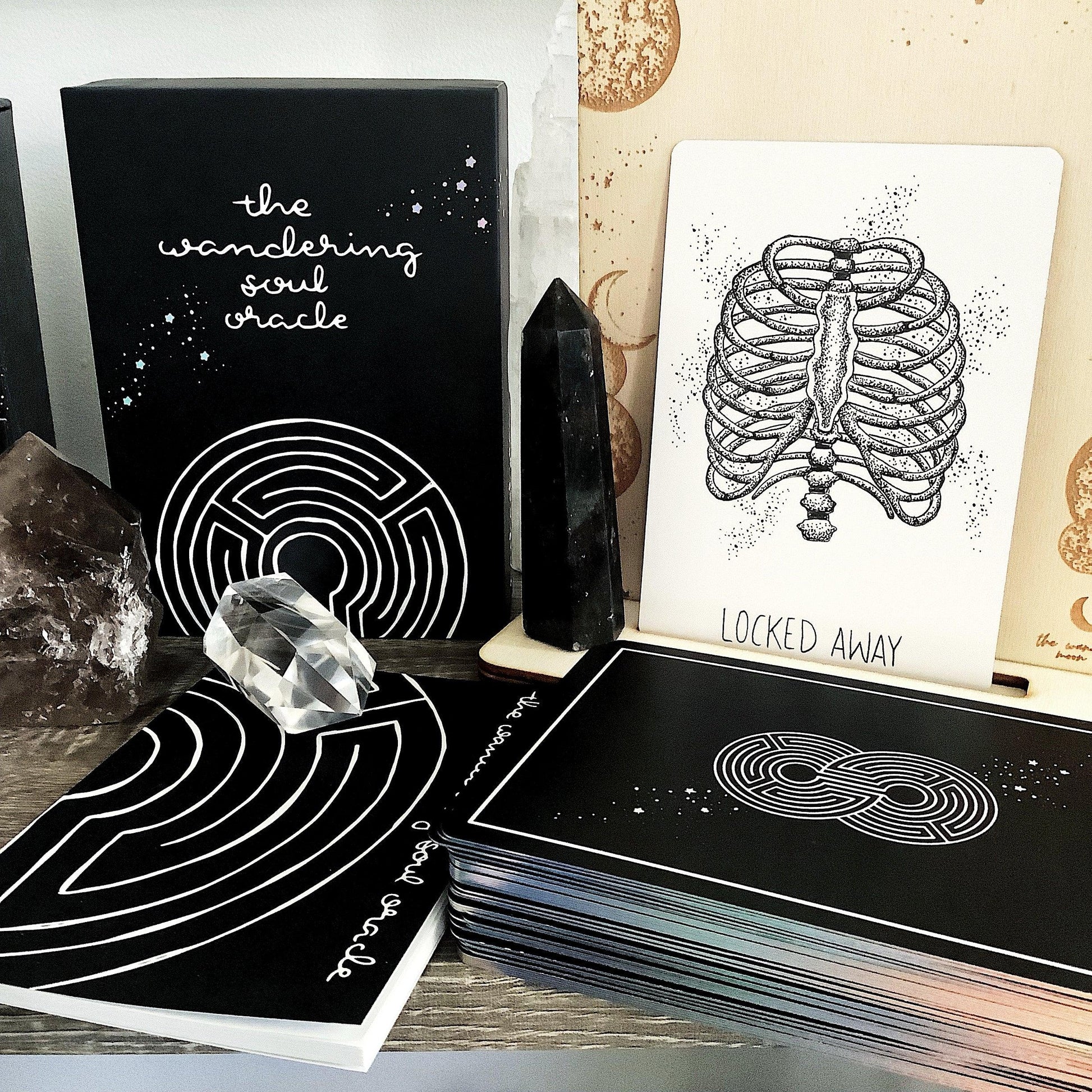 the wandering soul oracle with guidebook | indie oracle tarot card deck |oracle card reading | hand illustrated oracle cards - The Wandering Moon Co.
