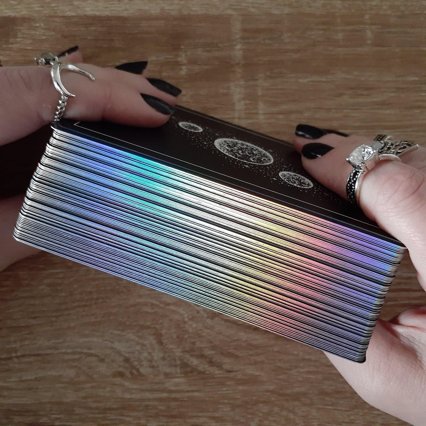 wandering moon tarot deck| holographic, hand illustrated tarot cards | indie tarot deck with guidebook | beginner tarot deck - The Wandering Moon Co.