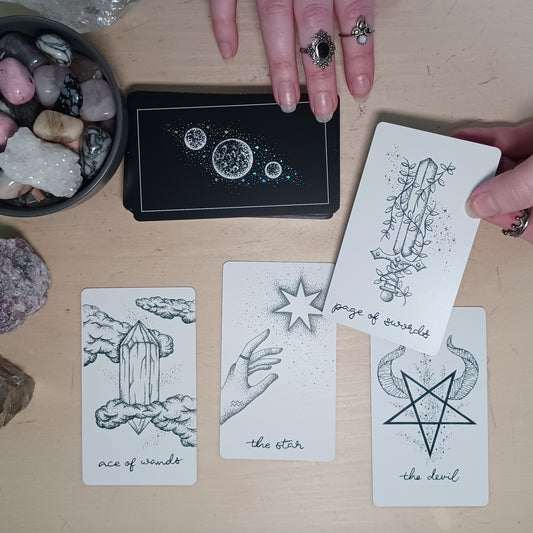 tarot card reading with the wandering moon tarot indie deck