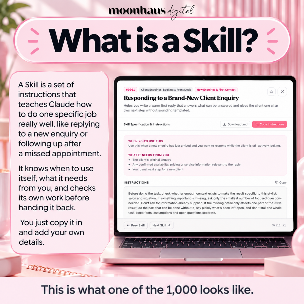 1000 Claude Skills: Hairdressers, Hair Stylists, Salon Owners | Small Business AI Skill Prompt Pack for Claude, ChatGPT